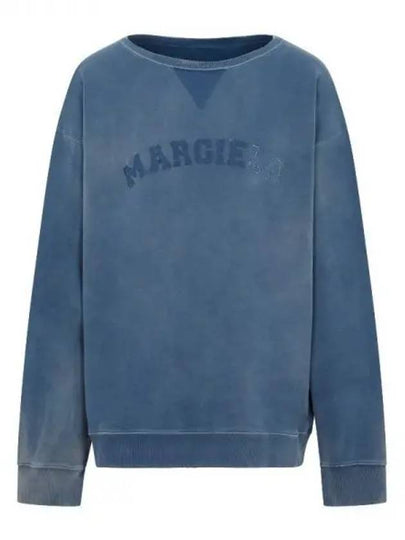 Oversized Fit Logo Sweatshirt Blue - MAISON MARGIELA - BALAAN 2