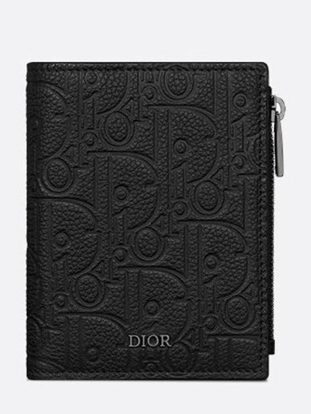 Vertical Compact Card Wallet Black Dior Gravity Leather - DIOR - BALAAN 1