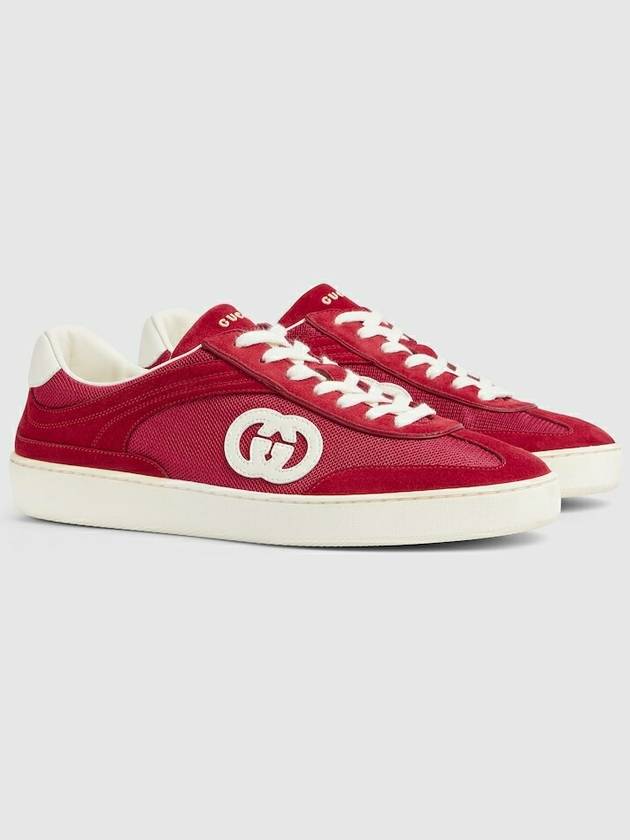 Interlocking G Low-Top Sneakers Bordeaux - GUCCI - BALAAN 3