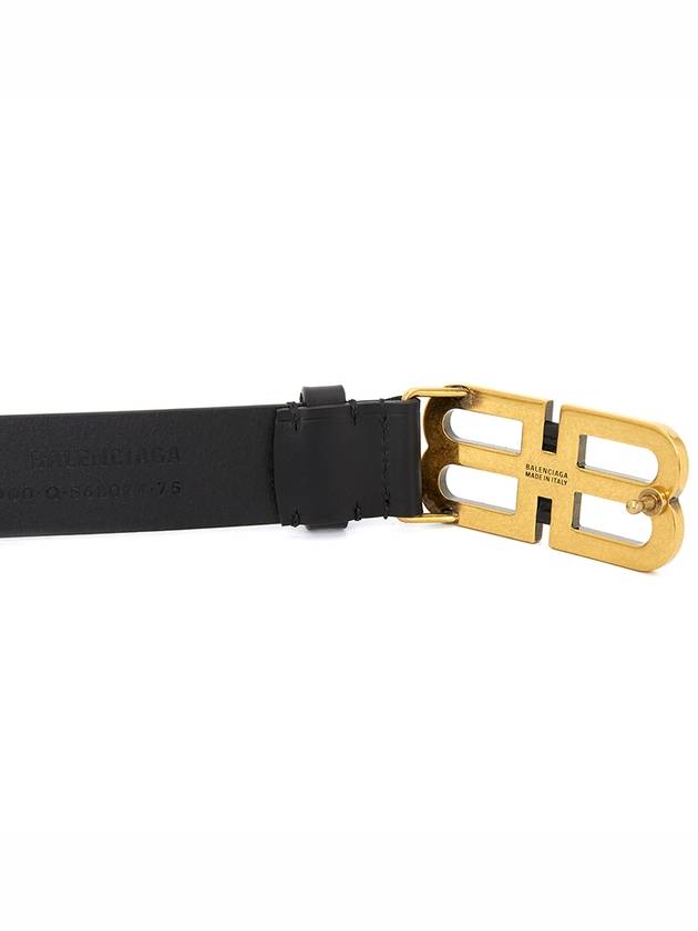 Logo Buckle Leather Belt Black - BALENCIAGA - BALAAN 5