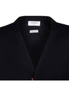 Men's Sustainable Classic Diagonal Wool Cardigan Navy - THOM BROWNE - BALAAN 4