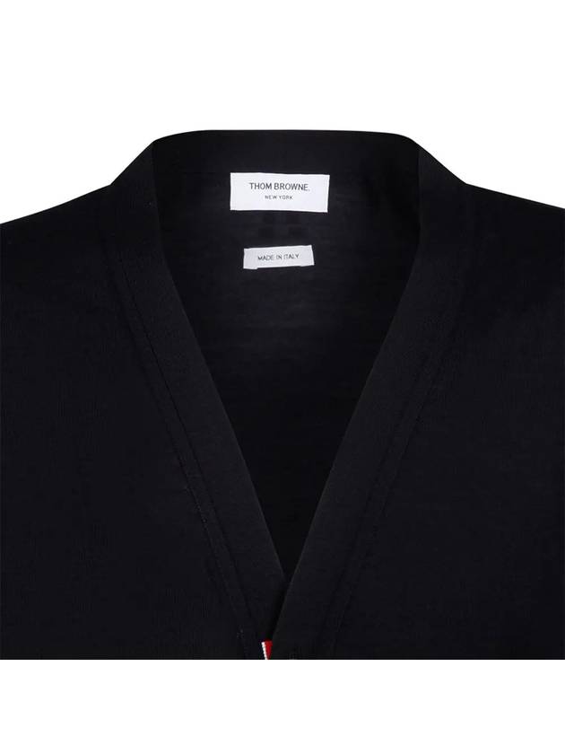 Men's Sustainable Classic Diagonal Wool Cardigan Navy - THOM BROWNE - BALAAN 4