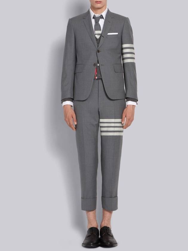 Diagonal Plain Weave Classic Wool Slacks Medium Grey - THOM BROWNE - BALAAN 5