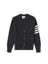 Men's Diagonal Classic Cashmere Cardigan Dark Grey - THOM BROWNE - BALAAN 2