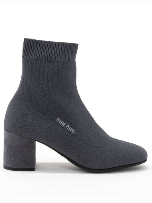 Women s Logo Knit Socks Ankle Boots 5T776C 3KJQ F0KZ3 - MIU MIU - BALAAN 1