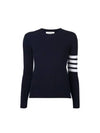 Women's 4 Bar Classic Cashmere Pullover Knit Top Navy - THOM BROWNE - BALAAN 2