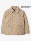 Kids Corduroy Collar Diamond Quilted Jacket Beige - BURBERRY - BALAAN 3