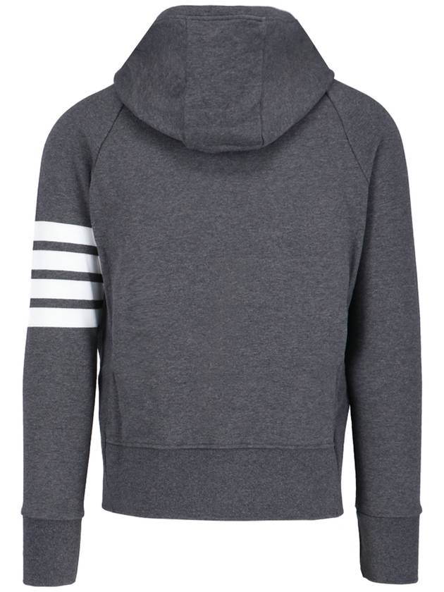 Engineered 4 Bar Diagonal Zip Up Hoodie Dark Grey - THOM BROWNE - BALAAN 3