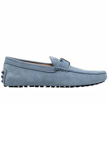 Gommino Nubuck Driving Shoes Blue - TOD'S - BALAAN 1