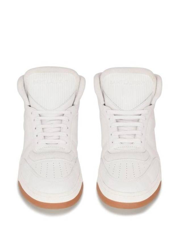 SL 08 Calfskin Mid High Top Sneakers White - SAINT LAURENT - BALAAN 4