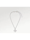 LV Flower Studs Pendant Necklace Silver - LOUIS VUITTON - BALAAN 4