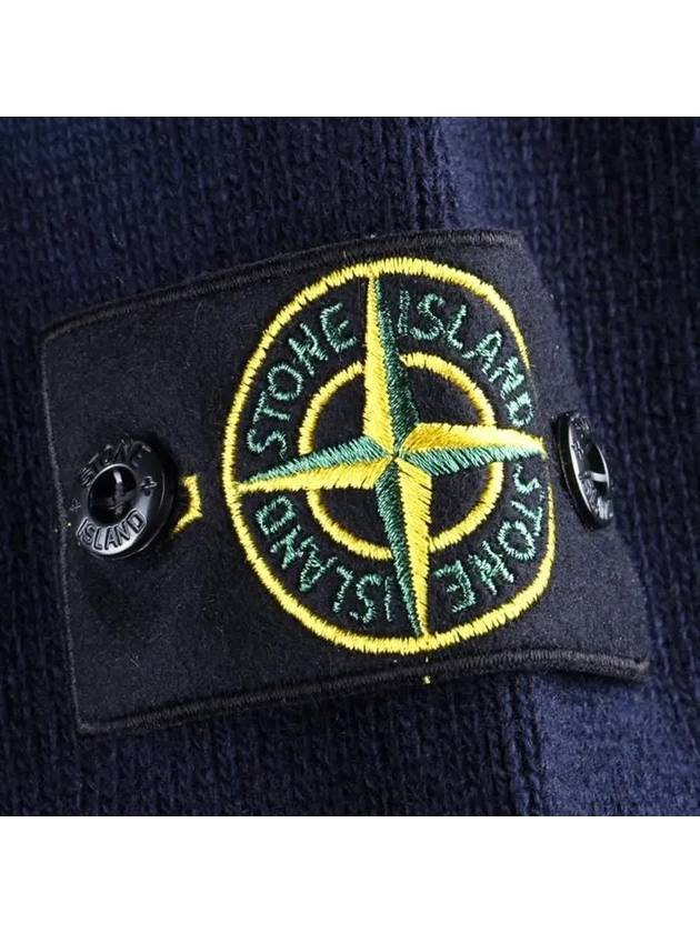 Wappen Patch Crew Neck Wool Knit Top Navy - STONE ISLAND - BALAAN 5