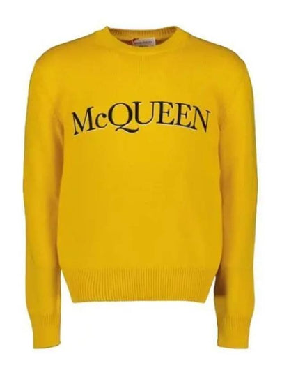 Embroidered Logo Knit Top Yellow - ALEXANDER MCQUEEN - BALAAN 2