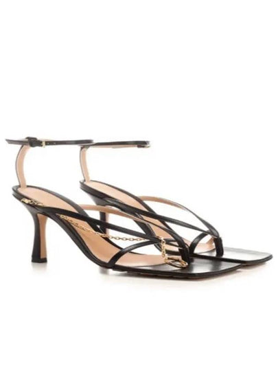 Metal Chain Stretch Sandal Heels Black - BOTTEGA VENETA - BALAAN 2