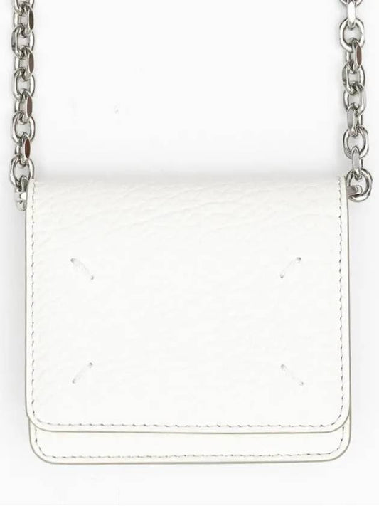 Embroidery Logo Chain Cald Wallet White - MAISON MARGIELA - BALAAN 2