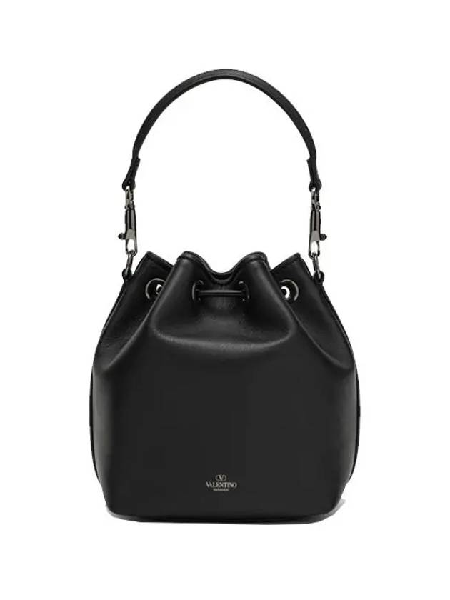 Women's VLogo Signature Drawstring Bucket Bag Black - VALENTINO - BALAAN 5