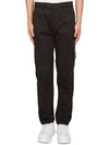 Compass Badge Gabardine Cargo Straight Pants Black - STONE ISLAND - BALAAN 2