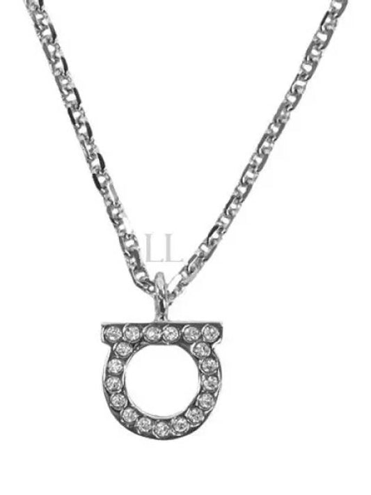 Gancini Crystal Necklace Silver - SALVATORE FERRAGAMO - BALAAN 2