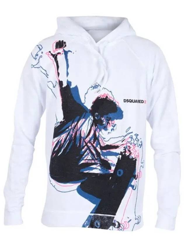 Skateboard Printing Hoodie White - DSQUARED2 - BALAAN 2