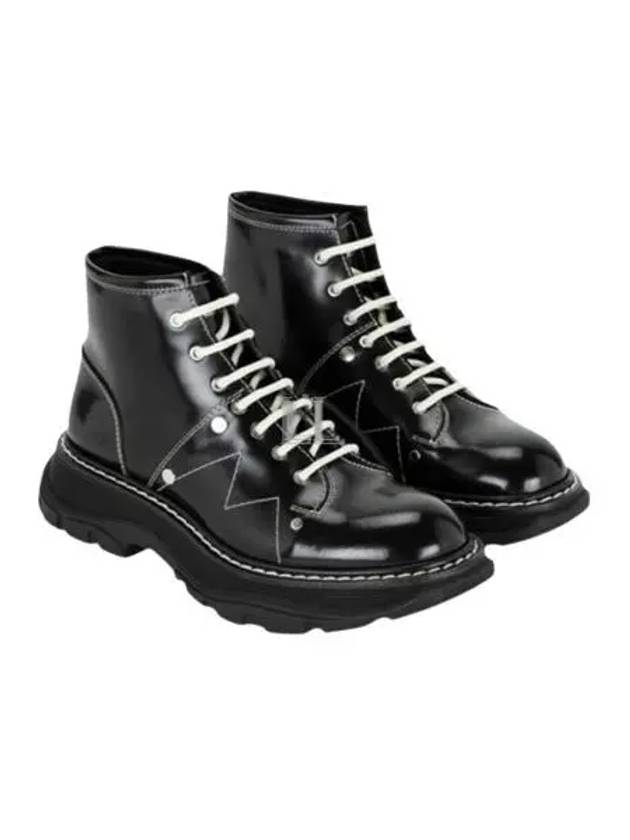 Tread Lace-Up  Worker Boots Black - ALEXANDER MCQUEEN - BALAAN 2