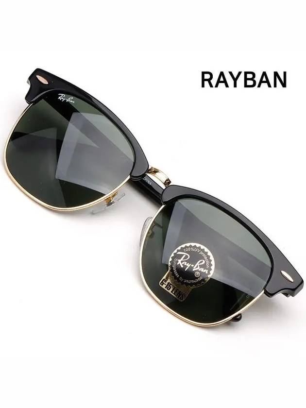 Clubmaster Classic Frame Sunglasses Black Gold - RAY-BAN - BALAAN 6