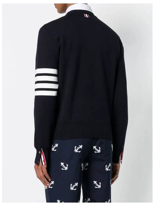 4 Bar Armband Milano Stitch Knit Top Navy - THOM BROWNE - BALAAN 7