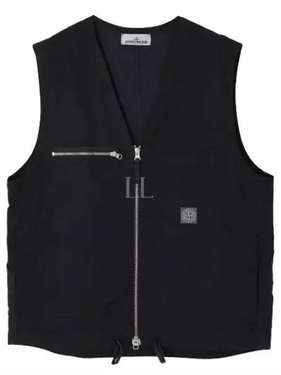 Cupro Cotton Twill TC Logo Patch Vest Black - STONE ISLAND - BALAAN 2