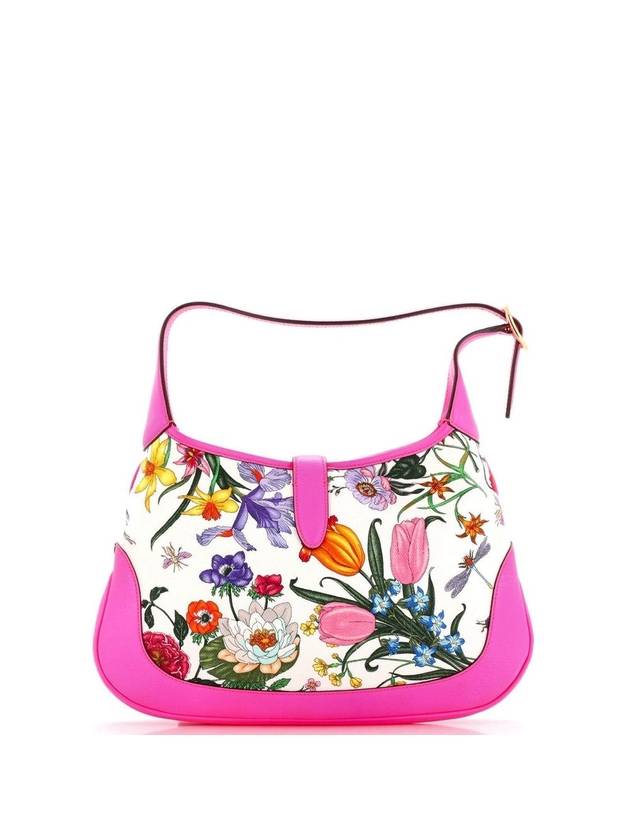 Floral Print Canvas Shoulder Bag Pink - GUCCI - BALAAN 3