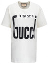 1921 Crystal Logo Cotton Short Sleeve T-Shirt White - GUCCI - BALAAN 1