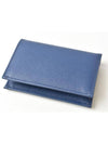 Saffiano Triangular Logo Flap Card Wallet Blue - PRADA - BALAAN 6