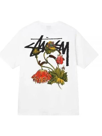 Withered Flower Short Sleeve T-Shirt White - STUSSY - BALAAN 2