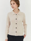 100% Cashmere Cable Cardigan 2 Colors C3KCD65 - CALLAITE - BALAAN 5