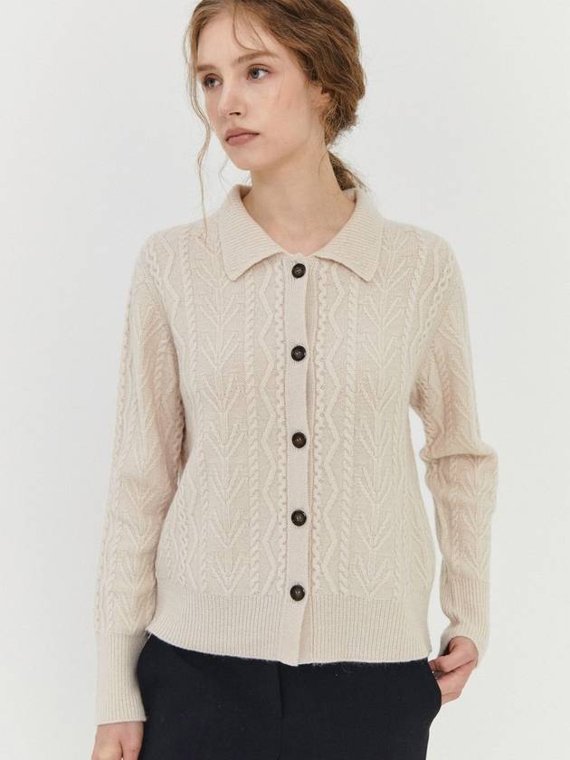 100% Cashmere Cable Cardigan 2 Colors C3KCD65 - CALLAITE - BALAAN 5