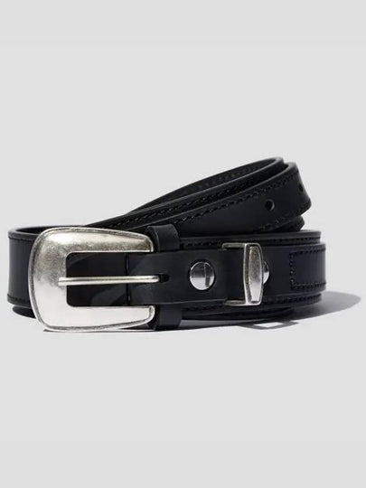 Minimal Western Cow Leather Belt Black - LEMAIRE - BALAAN 2