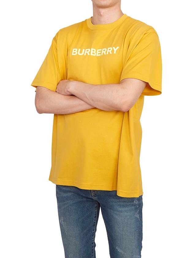 Men's Logo Print Cotton Short Sleeve T-Shirt Yellow - BURBERRY - BALAAN 6