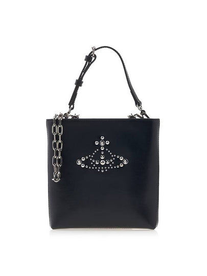 ORB Studded Square Leather Cross Bag Black - VIVIENNE WESTWOOD - BALAAN 2