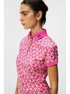 Tour Tech Geo Print Short Sleeve Polo Shirt Fuchsia Purple - J.LINDEBERG - BALAAN 6