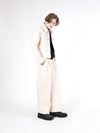 Unisex SPINPT BE One Tuck Wide Denim Pants Beige - CHANCE'S NOI - BALAAN 2