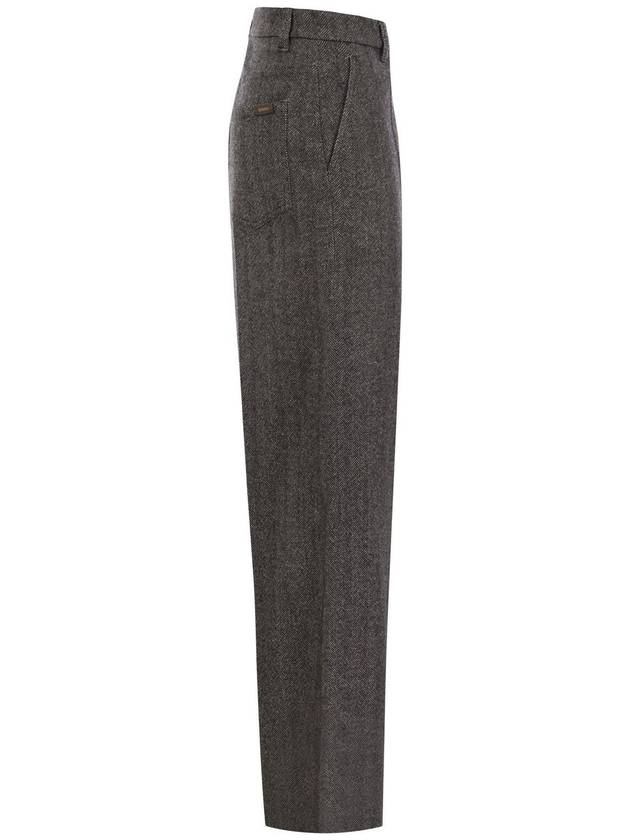 Loose Sartorial chevron carded techno wool trousers - BRUNELLO CUCINELLI - BALAAN 3