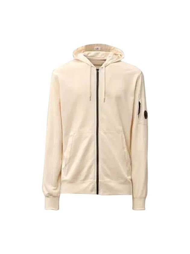 Light Fleece Zip Up Hoodie Beige - CP COMPANY - BALAAN 1