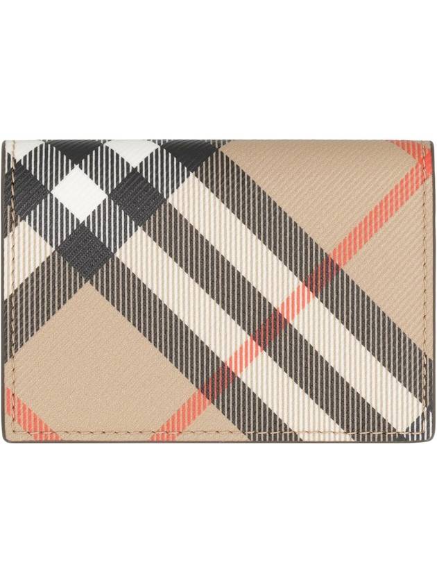 Check Folding Card Wallet Beige - BURBERRY - BALAAN 3