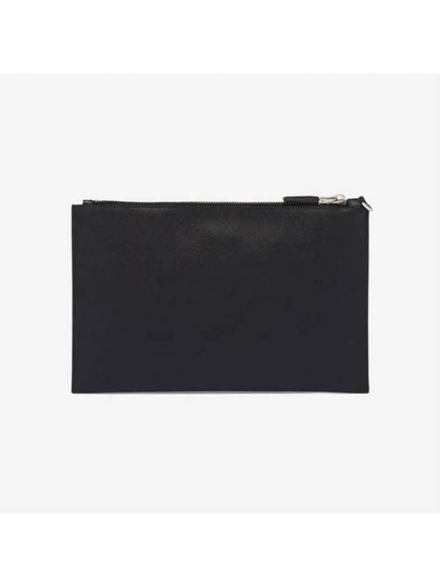 Saffiano Leather Clutch Bag Black - PRADA - BALAAN 2