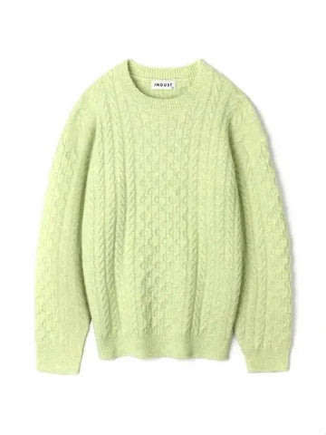 Fisherman Mohair Round Knit Top Apple Green - INDUST - BALAAN 1