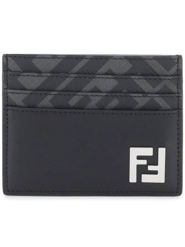 FF Square Leather Card Wallet Black - FENDI - BALAAN 2