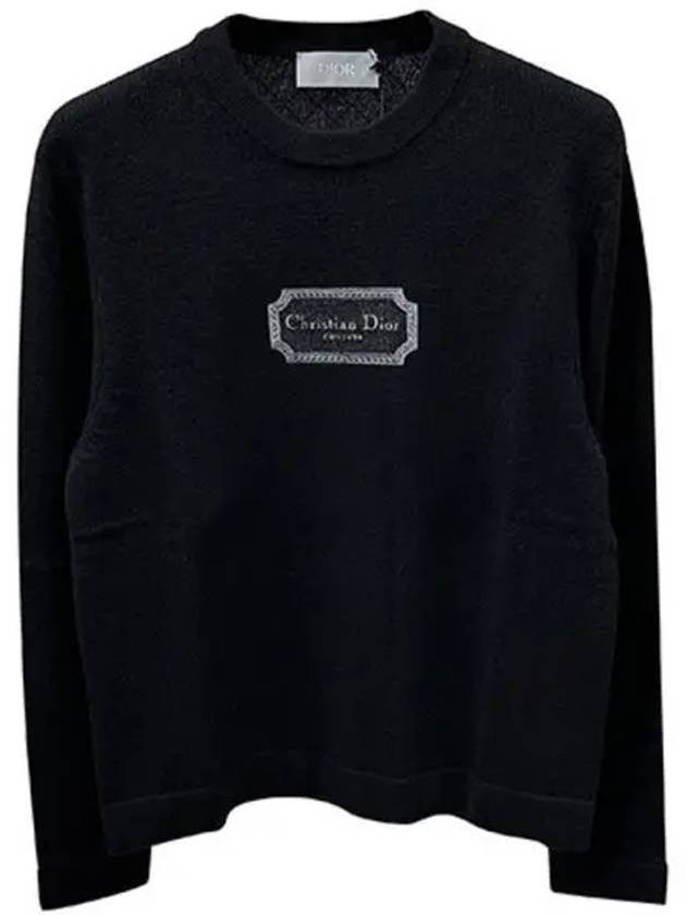 Couture Embroidered Cashmere Jersey Knit Top Black - DIOR - BALAAN 2