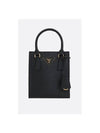 Triangular Logo Saffiano Leather Tote Bag Black - PRADA - BALAAN 2