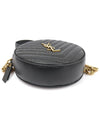 610436 Black Grande Poudre Embossed Leather Gold Logo Vinyl Round Camera Cross Bag - SAINT LAURENT - BALAAN 5