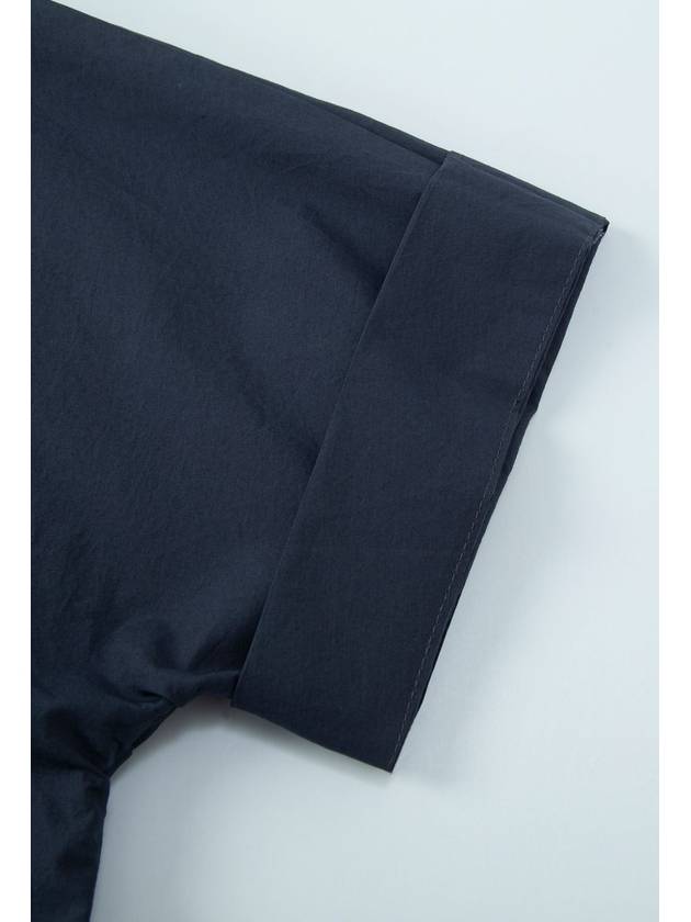 100 cotton roll up half sleeve shirt navy - CALLAITE - BALAAN 3