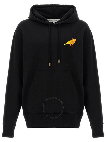 JW Anderson Canary Embroidered Cotton Drawstring Hoodie Size Medium - JW ANDERSON - BALAAN 1