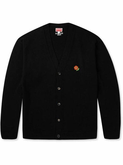 Pop Embroidered Wool Cardigan Black - KENZO - BALAAN 2